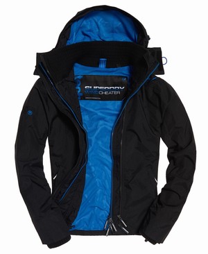 Superdry Technical Pop Cipzár Hooded SD-Windcheater Férfi Kabát Fekete | LDJVM1623